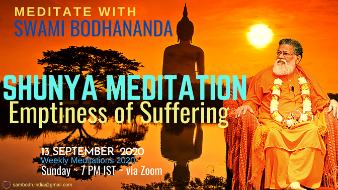 Image may contain: possible text that says 'Stay with the Inner! Outer! #DEFEATCORONA present retreat is imposed Social isolation and home quarantine to save people from contracting infection. by nature. People feel like passengers in a fast running train which came to an abrupt stop. They are confused, shocked and livelihoods. Those in remote villages cultivating their small piece of land, husbanding animals and living minimally, haven't gone beyond take, are safe and style living, the present condition just dread. Are we ready for radical rethinking by redefining life's goals purposes fundamental question'. SWAMI BODHANANDA SAMBODH SOCIETY ~SAMBODH FOUNDATION,'